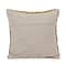 Hello Honey® Mustard Cotton Tufted Pillow with Natural Chambray Back